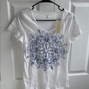 Sonoma Women's Tee with Blue Pattern